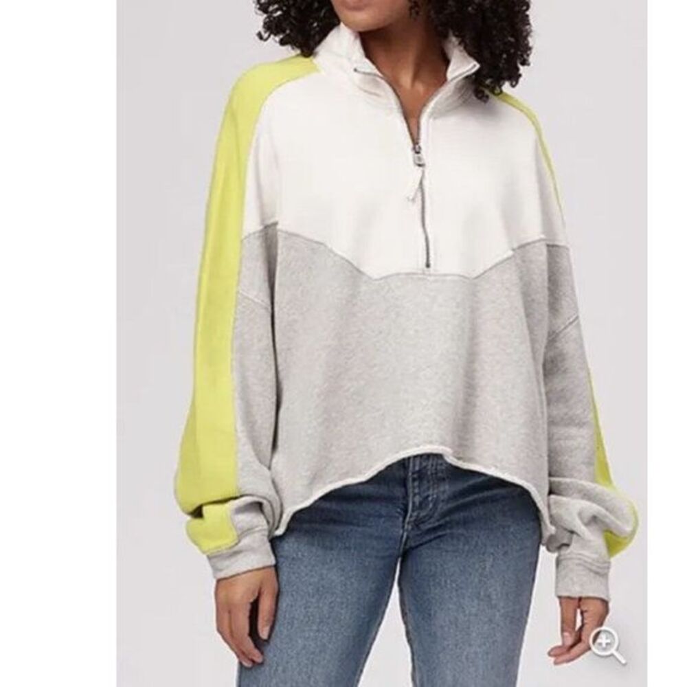 Free People Movement Split Second Sweatshirt Half Zip Size Small